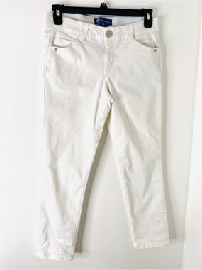 Democracy “Ab Solution” White Ankle Jeans Stretch Six Pocket Denim Pants